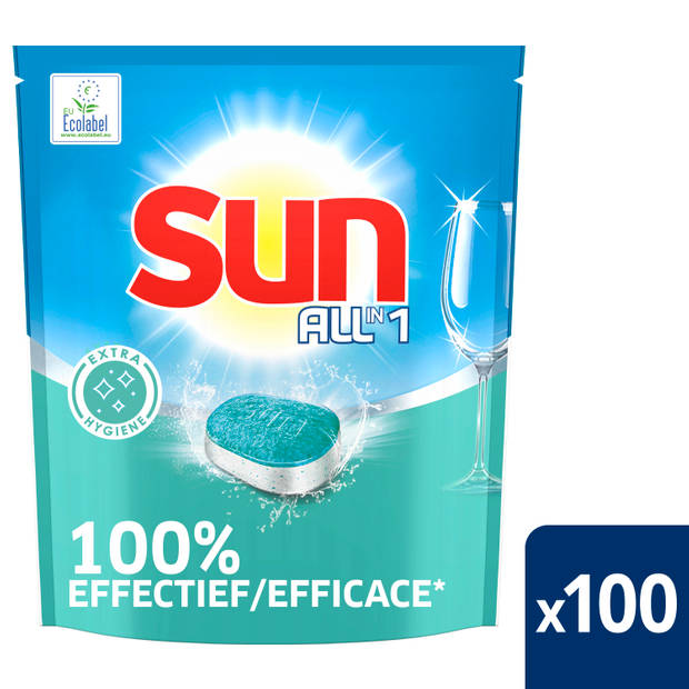 Sun - All-in One - Vaatwastabletten - Hygiëne - Voordeelverpakking 2 x 100 tabs