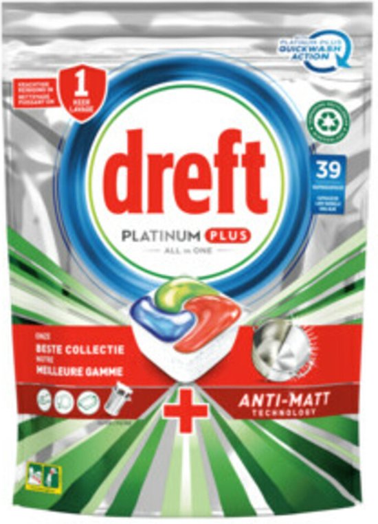 Dreft Platinum Plus All In One - Vaatwascapsules - Citroen - 33 Capsules