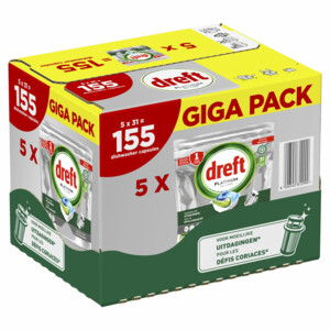 1057912 5x Dreft Platinum All In One Vaatwascapsules Regular