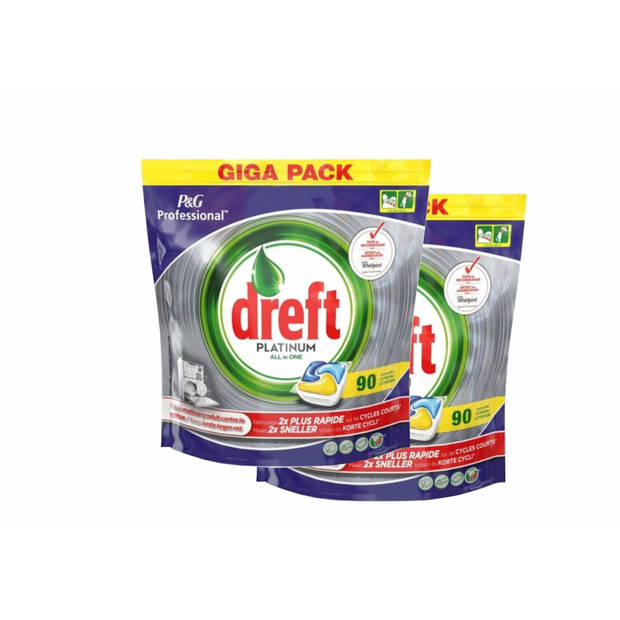 3994828-fdce1118 Dreft Platinum All-in-One Vaatwastabletten Lemon - 2x90 stuks