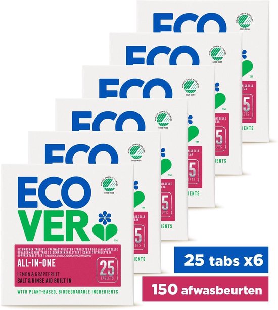 Ecover Vaatwastabletten - All In One - Promopack 150 Tabs