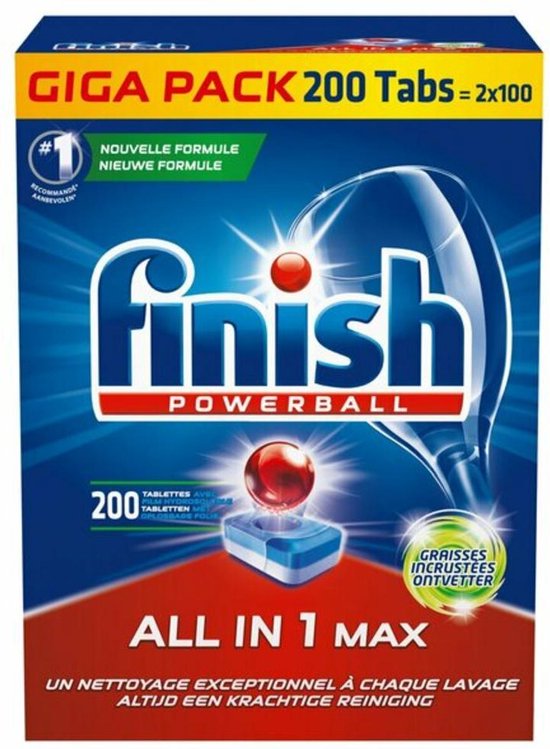 Finish Powerball  all-in-1 Vaatwastabletten - 200 stuks