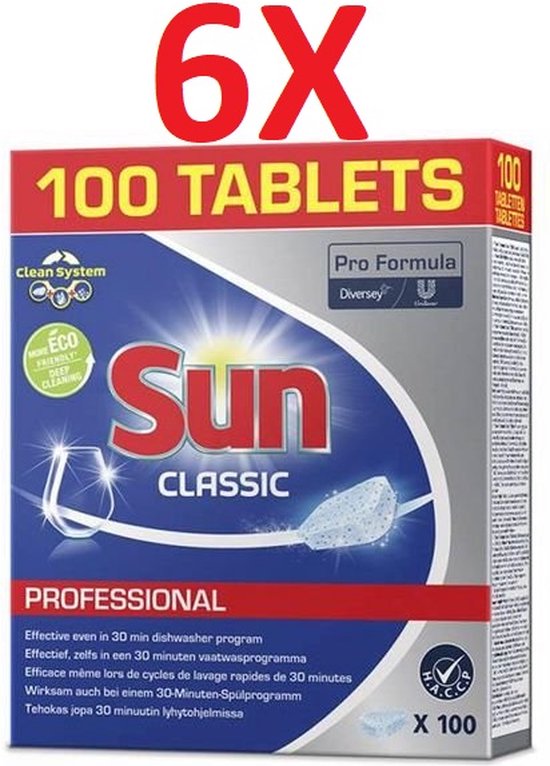 Sun Vaatwastabletten - Classic - 6x100 Stuks - Voordeelverpakking